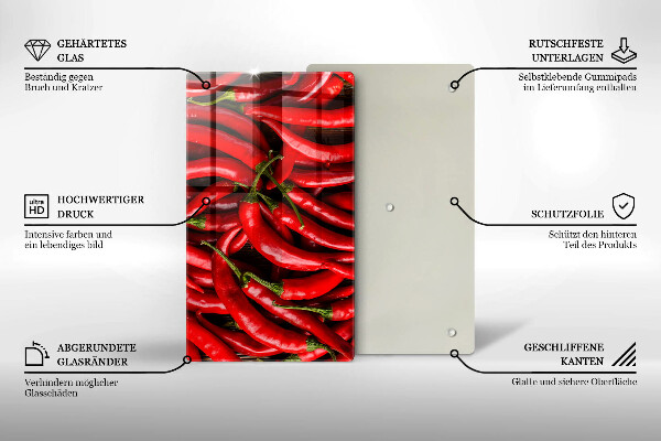 Induction hob protector Hot chili peppers