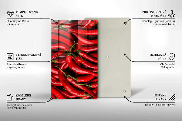 Induction hob protector Hot chili peppers