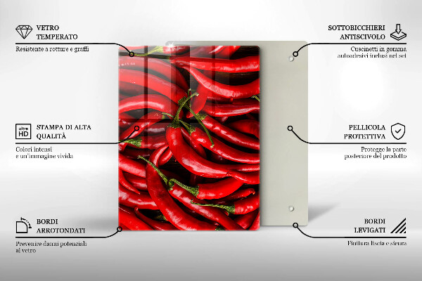 Induction hob protector Hot chili peppers