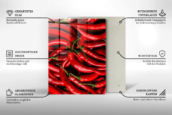 Induction hob protector Hot chili peppers