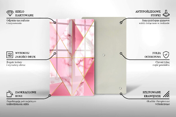 Induction hob protector Geometric marble