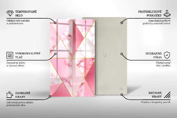 Induction hob protector Geometric marble