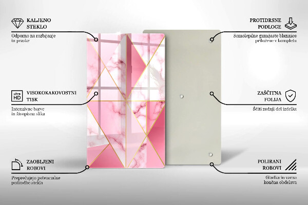 Induction hob protector Geometric marble