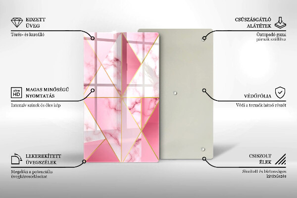 Induction hob protector Geometric marble