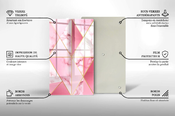 Induction hob protector Geometric marble