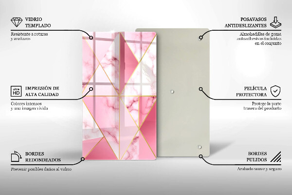 Induction hob protector Geometric marble