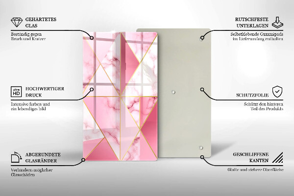 Induction hob protector Geometric marble