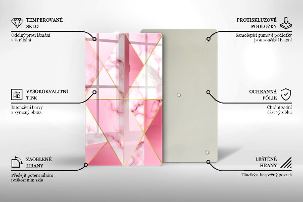 Induction hob protector Geometric marble