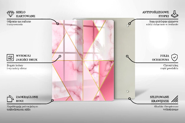 Induction hob protector Geometric marble