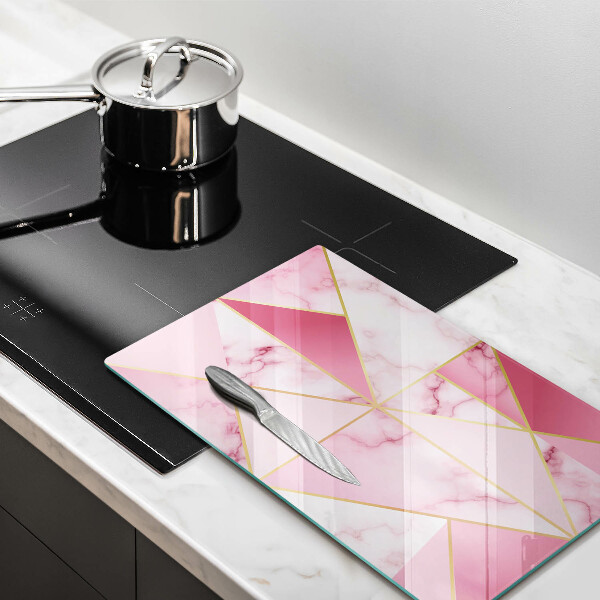 Induction hob protector Geometric marble