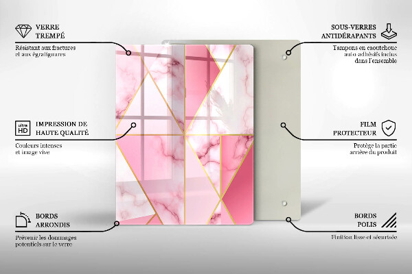 Induction hob protector Geometric marble