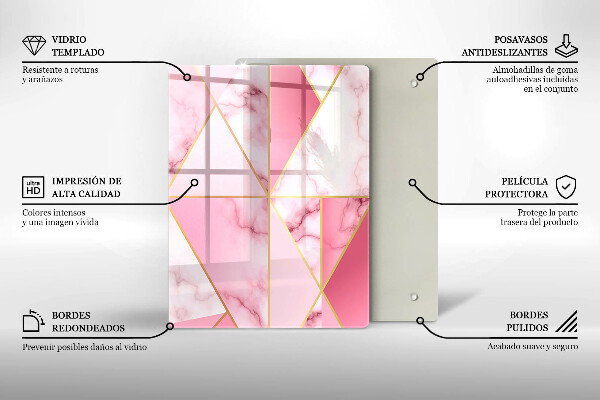 Induction hob protector Geometric marble