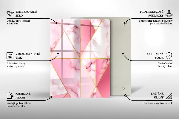 Induction hob protector Geometric marble