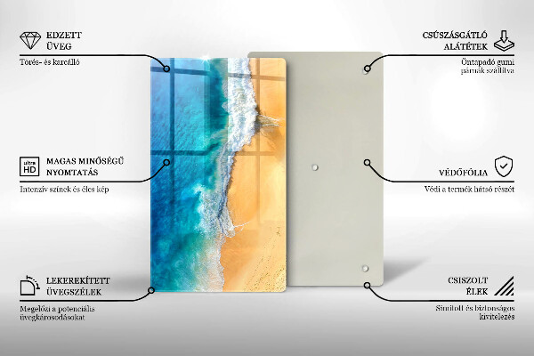 Induction hob protector Beach and sea