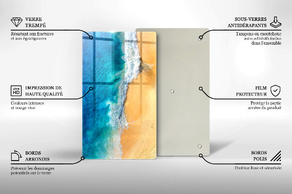 Induction hob protector Beach and sea