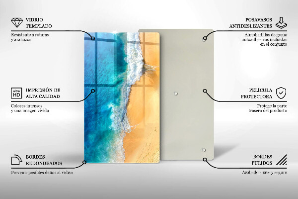 Induction hob protector Beach and sea