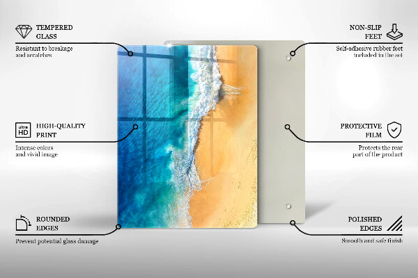 Induction hob protector Beach and sea