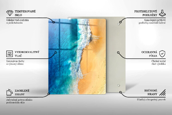 Induction hob protector Beach and sea