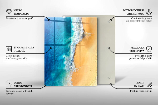 Induction hob protector Beach and sea