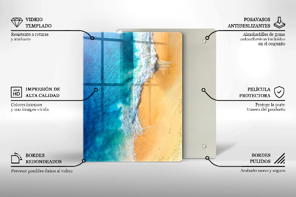 Induction hob protector Beach and sea