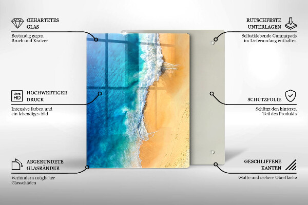 Induction hob protector Beach and sea