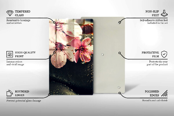 Induction hob protector Flowers stones zen