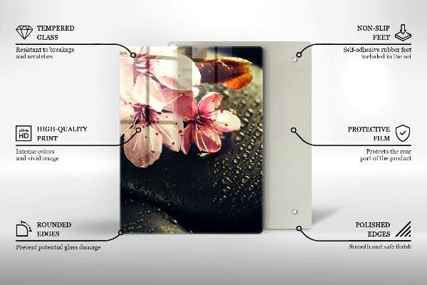 Induction hob protector Flowers stones zen