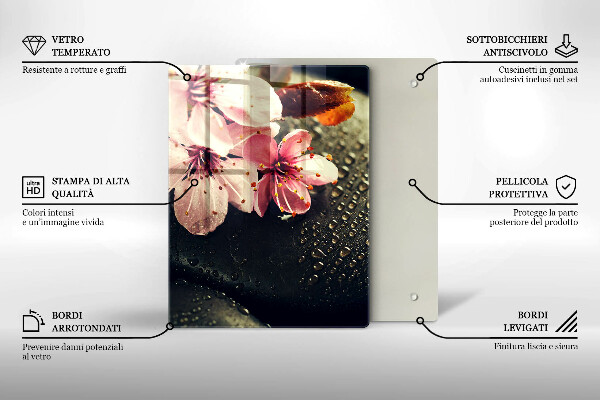 Induction hob protector Flowers stones zen