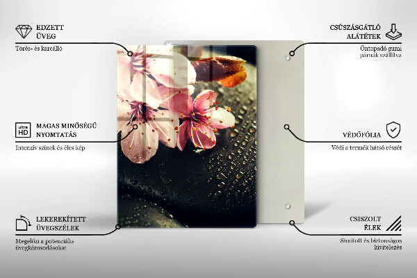 Induction hob protector Flowers stones zen