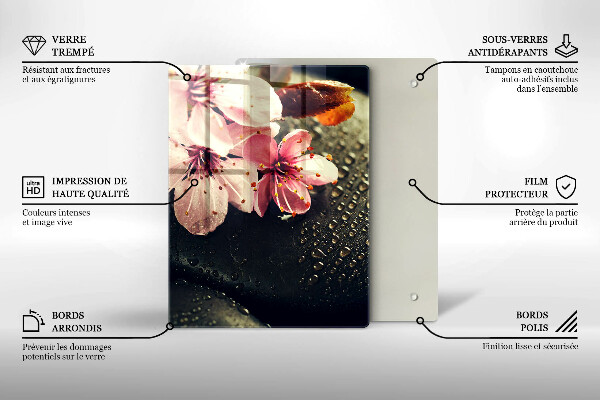 Induction hob protector Flowers stones zen