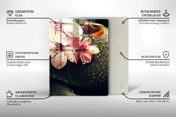 Induction hob protector Flowers stones zen