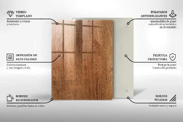 Induction hob protector Wood texture