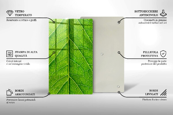 Induction hob protector Leaf lines nature
