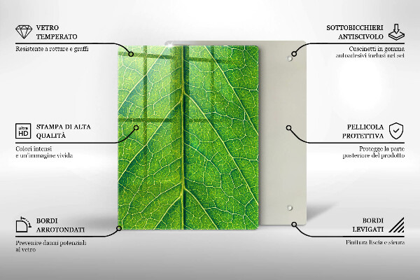 Induction hob protector Leaf lines nature