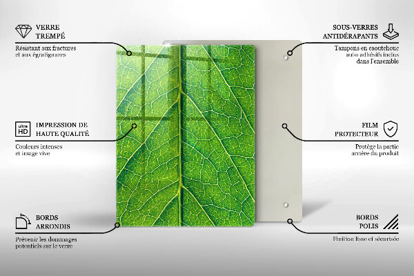 Induction hob protector Leaf lines nature