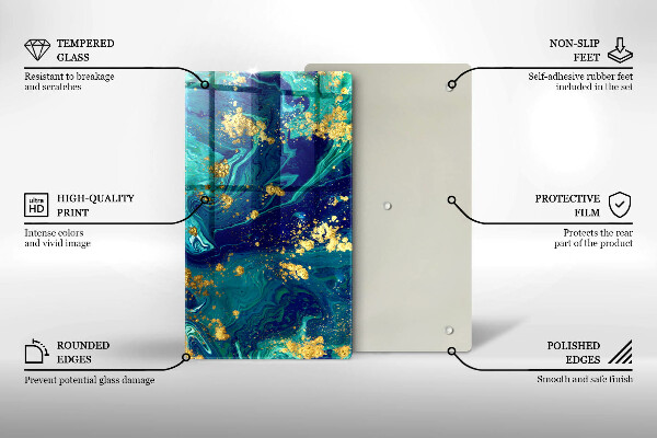 Induction hob protector Abstraction with gold