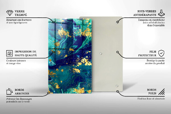 Induction hob protector Abstraction with gold