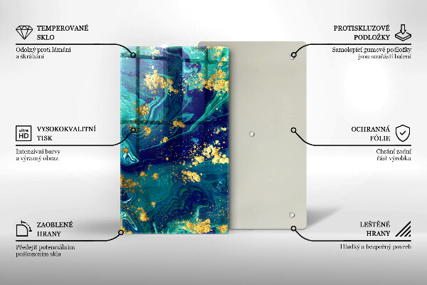 Induction hob protector Abstraction with gold