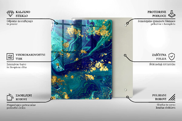 Induction hob protector Abstraction with gold