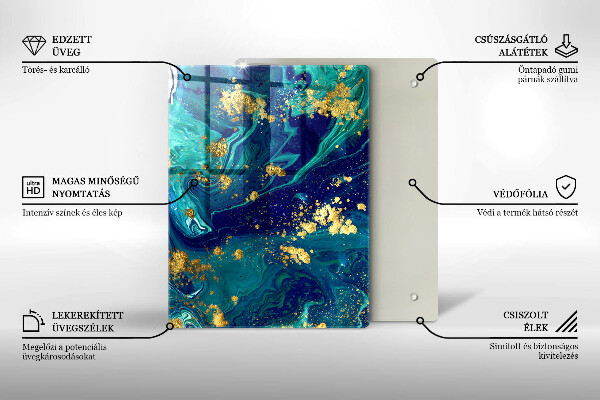 Induction hob protector Abstraction with gold