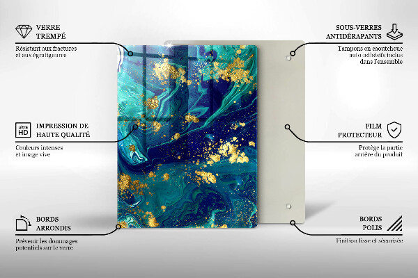 Induction hob protector Abstraction with gold