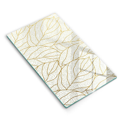 Induction hob protector Line-art leaves pattern