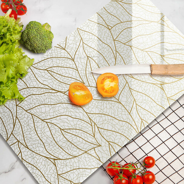 Induction hob protector Line-art leaves pattern