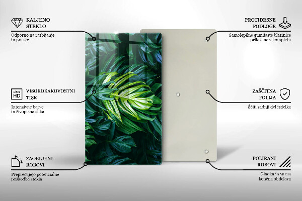 Induction hob protector Monstera wild leaves