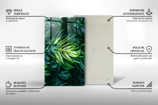 Induction hob protector Monstera wild leaves