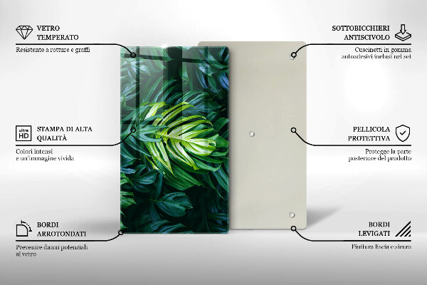 Induction hob protector Monstera wild leaves