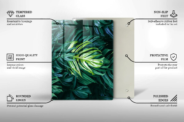 Induction hob protector Monstera wild leaves