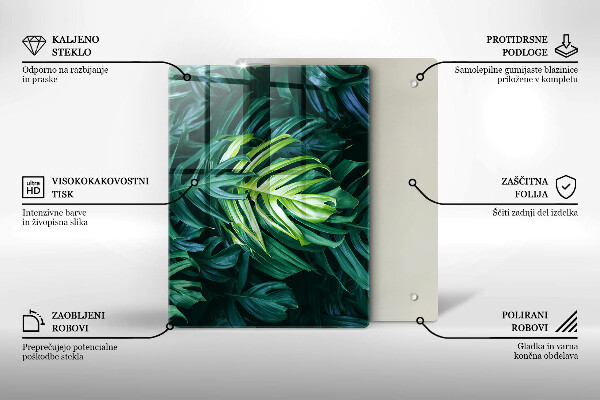 Induction hob protector Monstera wild leaves