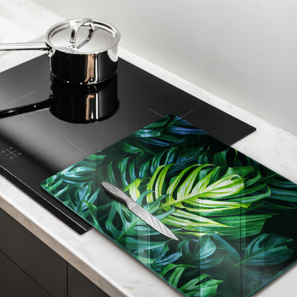 Induction hob protector Monstera wild leaves