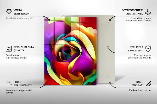 Induction hob protector Colorful rose petals